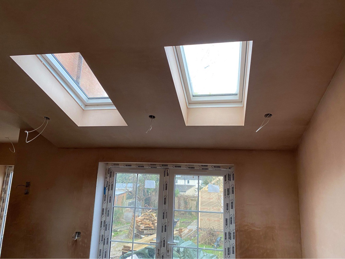 plaster around skylights